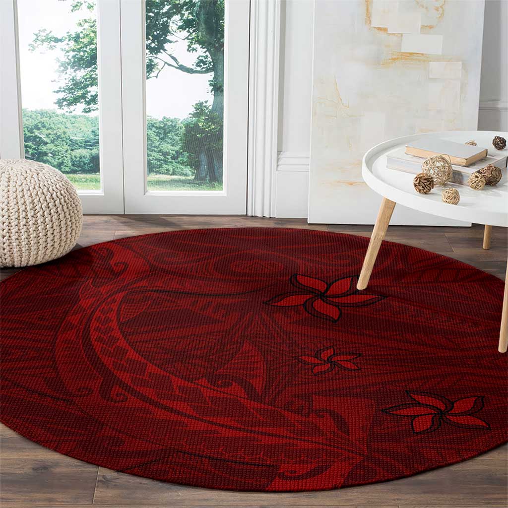 Oxblood Polynesia Round Carpet Hawaiian Tribal Hammerhead Shark Tattoo LT14 - Polynesian Pride