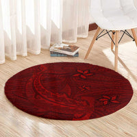 Oxblood Polynesia Round Carpet Hawaiian Tribal Hammerhead Shark Tattoo LT14 - Polynesian Pride