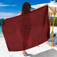 Oxblood Polynesia Sarong Hawaiian Tribal Hammerhead Shark Tattoo LT14 One Size 44 x 66 inches Oxblood - Polynesian Pride