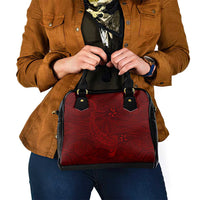 Oxblood Polynesia Shoulder Handbag Hawaiian Tribal Hammerhead Shark Tattoo LT14 - Polynesian Pride
