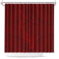Oxblood Polynesia Shower Curtain Hawaiian Tribal Hammerhead Shark Tattoo LT14 Oxblood - Polynesian Pride