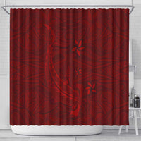Oxblood Polynesia Shower Curtain Hawaiian Tribal Hammerhead Shark Tattoo LT14 - Polynesian Pride