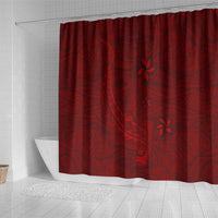Oxblood Polynesia Shower Curtain Hawaiian Tribal Hammerhead Shark Tattoo LT14 - Polynesian Pride