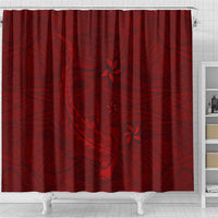 Oxblood Polynesia Shower Curtain Hawaiian Tribal Hammerhead Shark Tattoo LT14 - Polynesian Pride