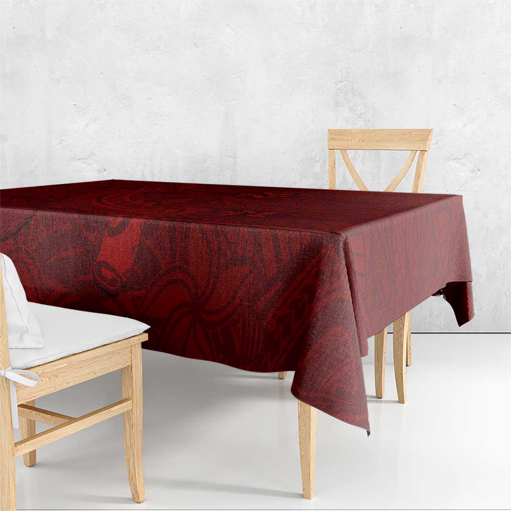 Oxblood Polynesia Tablecloth Hawaiian Tribal Hammerhead Shark Tattoo LT14 - Polynesian Pride