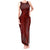 Oxblood Polynesia Tank Maxi Dress Hawaiian Tribal Hammerhead Shark Tattoo