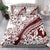 Polynesian Tropical Flowers Oxblood Color Bedding Set