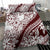 Polynesian Tropical Flowers Oxblood Color Bedding Set