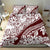 Polynesian Tropical Flowers Oxblood Color Bedding Set