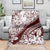 Polynesian Tropical Flowers Oxblood Color Blanket