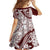 Polynesian Tropical Flowers Oxblood Color Family Matching Off Shoulder Maxi Dress and Hawaiian Shirt