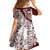 Polynesian Tropical Flowers Oxblood Color Family Matching Off Shoulder Short Dress and Hawaiian Shirt