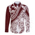 Polynesian Tropical Flowers Oxblood Color Family Matching Puletasi and Hawaiian Shirt