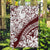 Polynesian Tropical Flowers Oxblood Color Garden Flag