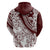 Polynesian Tropical Flowers Oxblood Color Hoodie