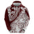 Polynesian Tropical Flowers Oxblood Color Hoodie