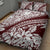 Polynesian Tropical Flowers Oxblood Color Quilt Bed Set