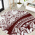 Polynesian Tropical Flowers Oxblood Color Round Carpet