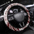 Polynesian Tropical Flowers Oxblood Color Steering Wheel Cover