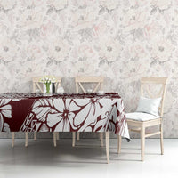 Polynesian Tropical Flowers Oxblood Color Tablecloth LT14 - Polynesian Pride