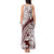 Polynesian Tropical Flowers Oxblood Color Tank Maxi Dress