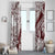 Polynesian Tropical Flowers Oxblood Color Window Curtain