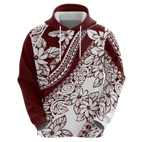 Polynesian Tropical Flowers Oxblood Color Zip Hoodie LT14 - Polynesian Pride