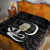 Black New Zealand Eel Quilt Bed Set Aotearoa Maori Tuna With Kotiate Weapon