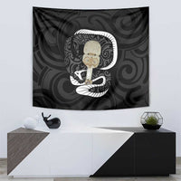 Black New Zealand Eel Tapestry Aotearoa Maori Tuna With Kotiate Weapon LT14 - Polynesian Pride