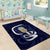 Blue New Zealand Eel Area Rug Aotearoa Maori Tuna With Kotiate Weapon