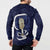 Blue New Zealand Eel Button Sweatshirt Aotearoa Maori Tuna With Kotiate Weapon