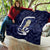 Blue New Zealand Eel Quilt Aotearoa Maori Tuna With Kotiate Weapon