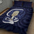 Blue New Zealand Eel Quilt Bed Set Aotearoa Maori Tuna With Kotiate Weapon