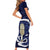 Blue New Zealand Eel Short Sleeve Bodycon Dress Aotearoa Maori Tuna With Kotiate Weapon