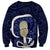 Blue New Zealand Eel Sweatshirt Aotearoa Maori Tuna With Kotiate Weapon