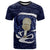 Blue New Zealand Eel T Shirt Aotearoa Maori Tuna With Kotiate Weapon