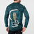 Turquoise New Zealand Eel Button Sweatshirt Aotearoa Maori Tuna With Kotiate Weapon