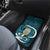 Turquoise New Zealand Eel Car Mats Aotearoa Maori Tuna With Kotiate Weapon