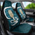 Turquoise New Zealand Eel Car Seat Cover Aotearoa Maori Tuna With Kotiate Weapon