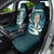 Turquoise New Zealand Eel Car Seat Cover Aotearoa Maori Tuna With Kotiate Weapon