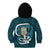 Turquoise New Zealand Eel Kid Hoodie Aotearoa Maori Tuna With Kotiate Weapon