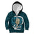 Turquoise New Zealand Eel Kid Hoodie Aotearoa Maori Tuna With Kotiate Weapon