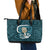 Turquoise New Zealand Eel Leather Tote Bag Aotearoa Maori Tuna With Kotiate Weapon