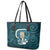 Turquoise New Zealand Eel Leather Tote Bag Aotearoa Maori Tuna With Kotiate Weapon