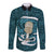 Turquoise New Zealand Eel Long Sleeve Button Shirt Aotearoa Maori Tuna With Kotiate Weapon