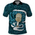 Turquoise New Zealand Eel Polo Shirt Aotearoa Maori Tuna With Kotiate Weapon