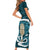 Turquoise New Zealand Eel Short Sleeve Bodycon Dress Aotearoa Maori Tuna With Kotiate Weapon