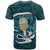 Turquoise New Zealand Eel T Shirt Aotearoa Maori Tuna With Kotiate Weapon