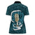 Turquoise New Zealand Eel Women Polo Shirt Aotearoa Maori Tuna With Kotiate Weapon