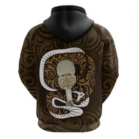 Gold New Zealand Eel Hoodie Aotearoa Maori Tuna With Kotiate Weapon LT14 - Polynesian Pride